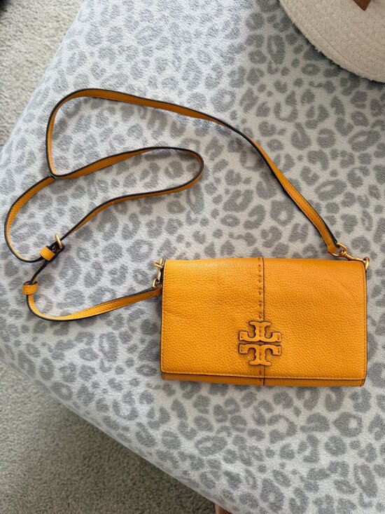 Tory Burch Handbags - Tory Burch Yellow Wallet Crossbody
